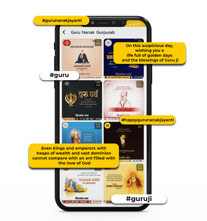 Guru Nanak Jayanti caption and hashtags poster